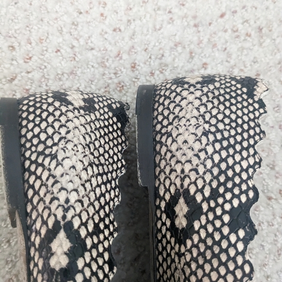 Chloe Lauren Python Embossed Snakeskin scallop Leather Ballet Flats Sz 9.5 $595. - Picture 6 of 12
